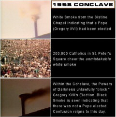 White Smoke seen by 200,000 people in St. Peters Square (1958 Conclave-Election of Gregory XVII)